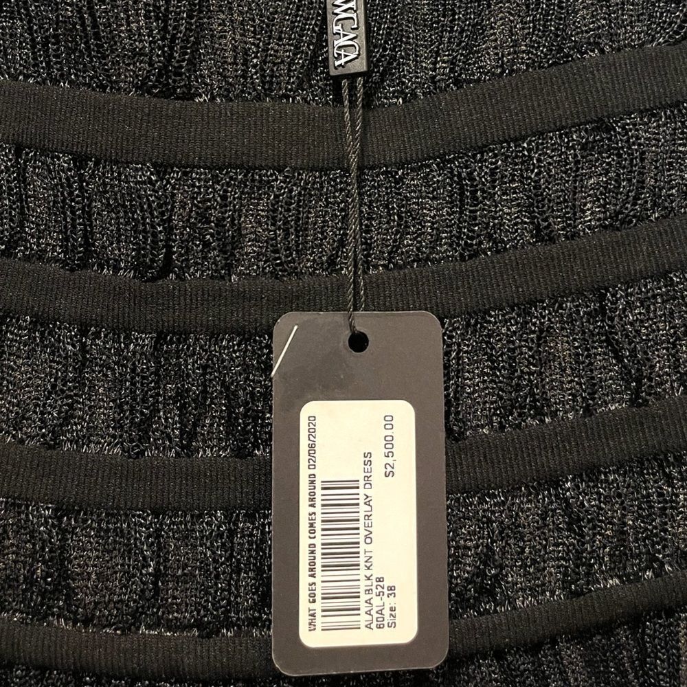 ALAÏA PARIS Black Knit Overlay Dress |Size:Small| - Picture 6 of 14